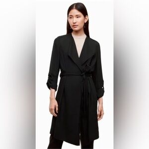 ARITZIA BABATON Quincey Trench Coat  Black EUC